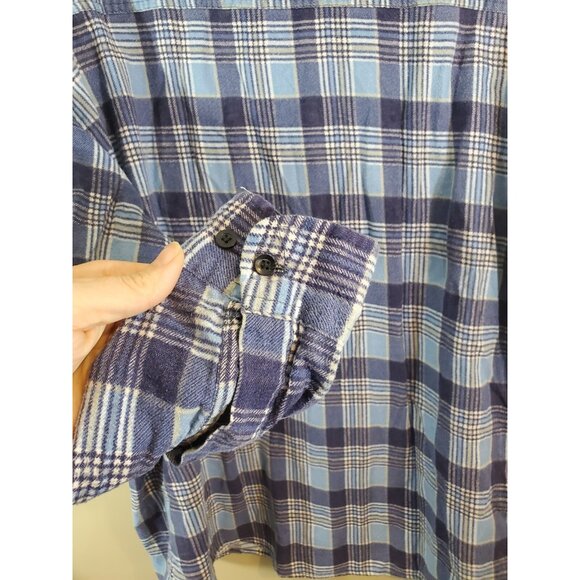 Men's Vtg Y2K Grunge Premier Blue Flannel Shacket, Sz XL - Picture 8 of 11